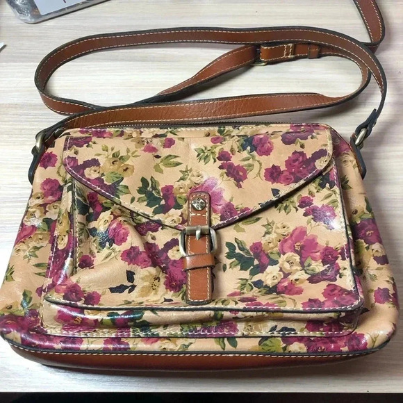 Patricia Nash Purse Antique Rose /Gold Avallino Leather Crossbody Leather Purse - Picture 1 of 5